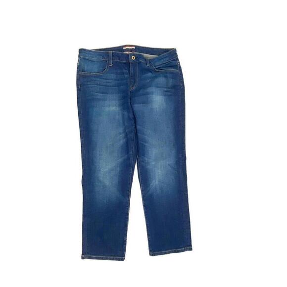 Tommy Hilfiger Crop Women's size 12 Dark Wash Blue Denim Jeans - Picture 1 of 4